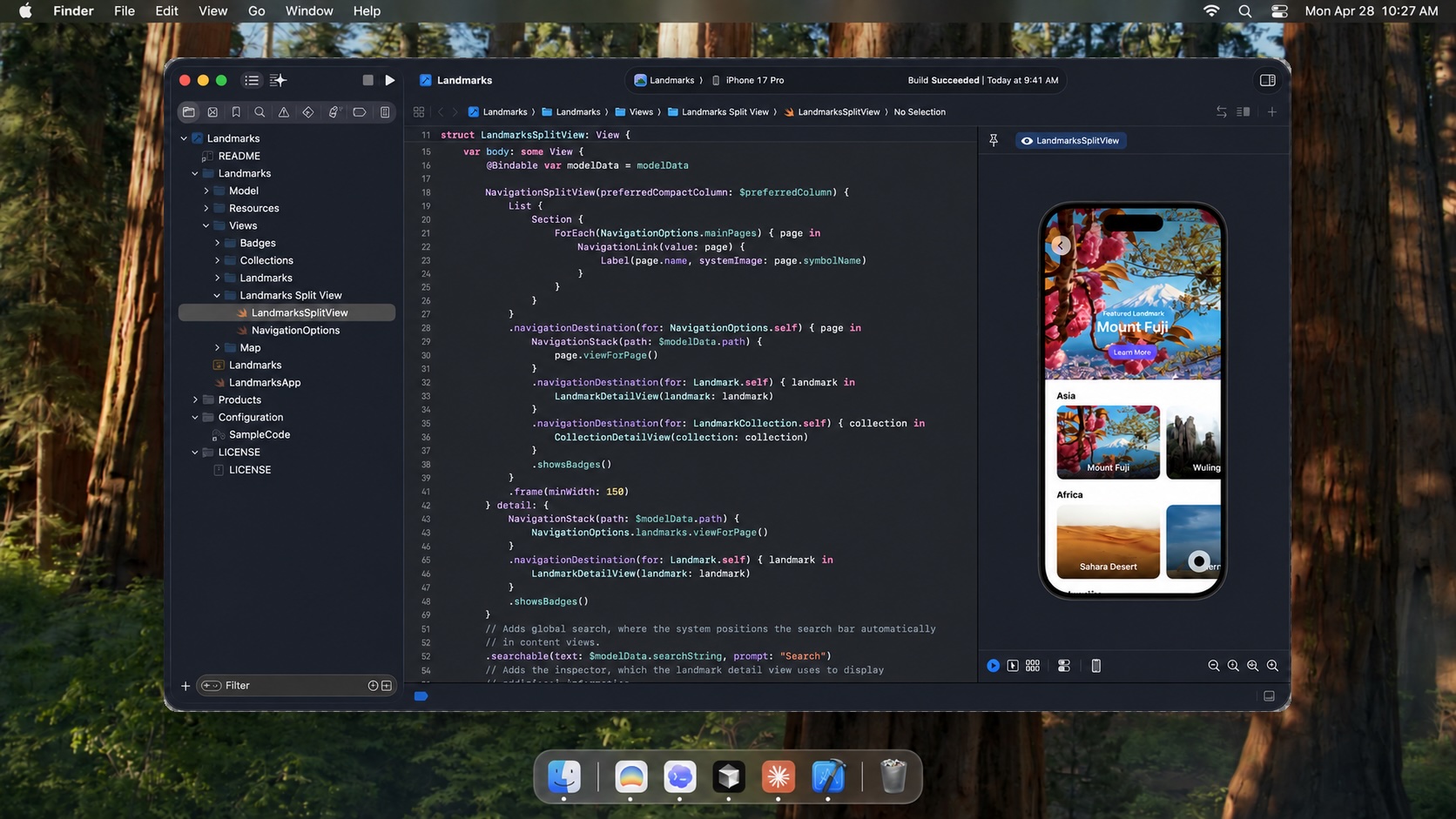 A Mac desktop with a code editor open.